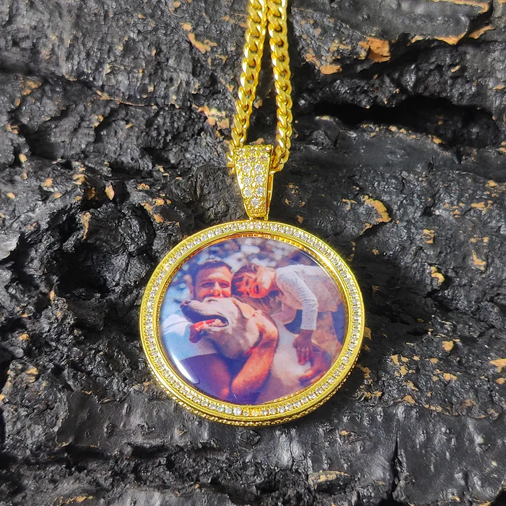 Customized Photo Necklace Men and Women Hip Hop Personalized Picture Pendant Charm Iced Out Custom Logo For Mother Or Lover