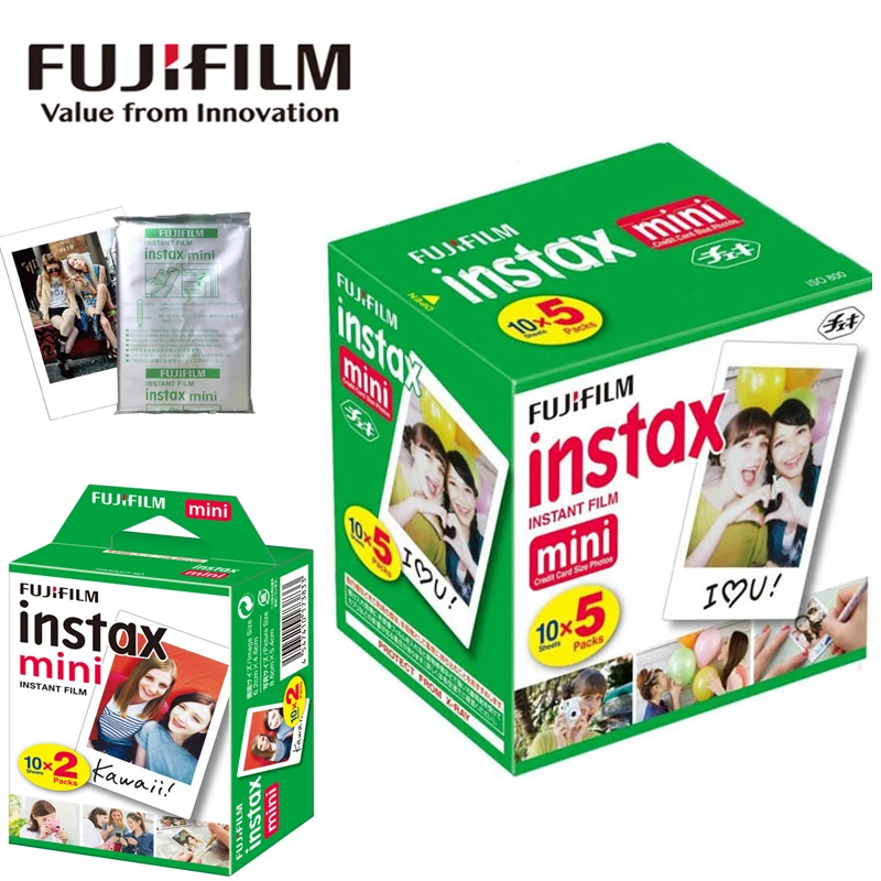 10-100 Fogli Fujifilm Instax Mini 12 Film Camera White Edge Photo Paper Per Mini 11 9 8 40 70 90 Fotocamera Istantanea Evo Instax Film