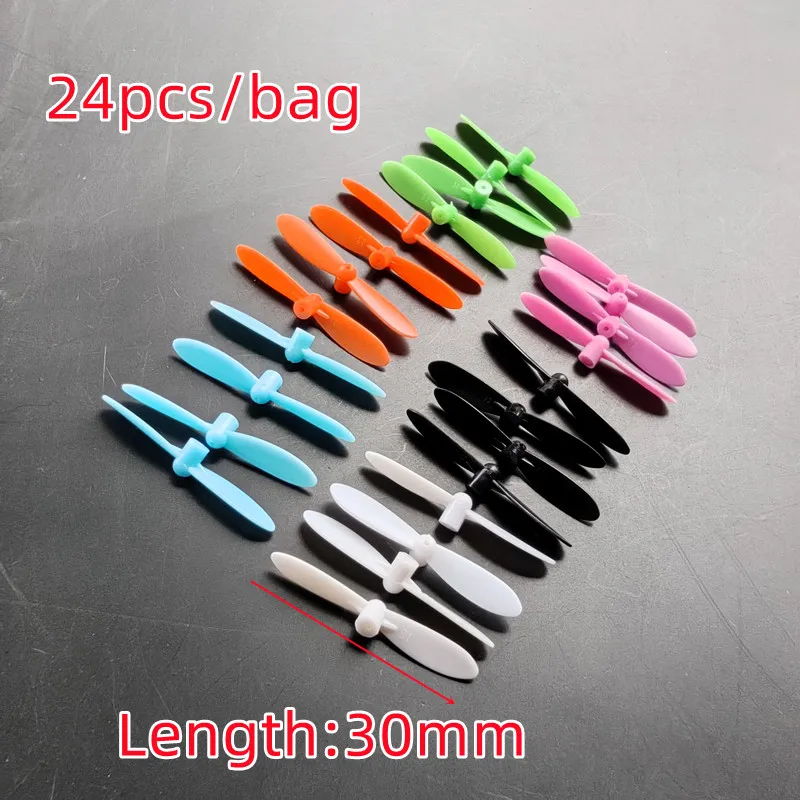 24pcs as showing length 30mm 6Colors Spare Parts Blade Propeller Props FOR Cheerson CX-10 CX-10A CX-10C RC Mini Drone Quadcopter