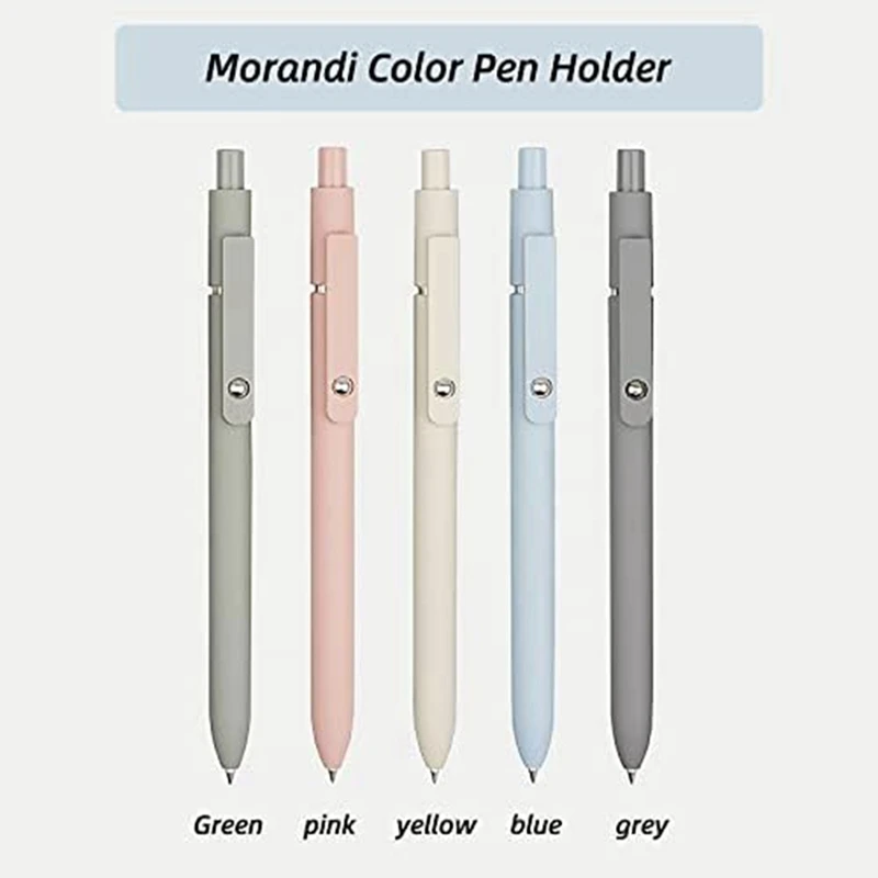 고급 시리즈 개폐식 젤 펜, 검정 잉크 펜, 미세 점, 부드러운 쓰기 펜, 10 개, 0.5mm
