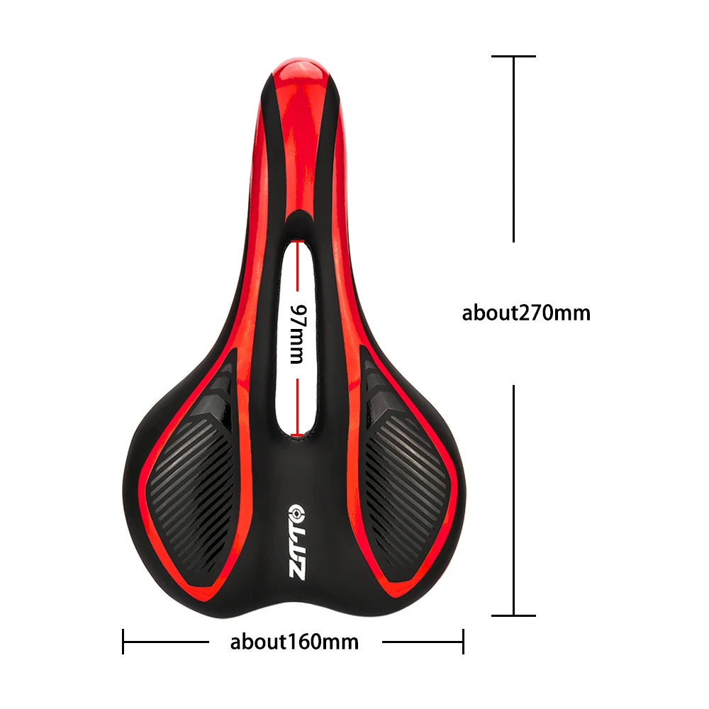 ZTTO MTB Road Bike Saddle Bicycle Seat, Bicycle Hollow Saddle PU Leather Soft Comfortable Cycling Racing Seat Cushion - Image 2