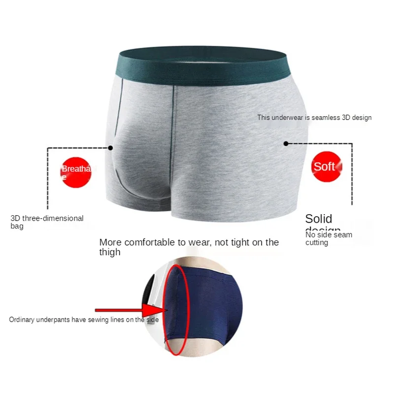 Breathable 3D Male Underwear Plus Size XL-9XL Boxer Shorts for Men