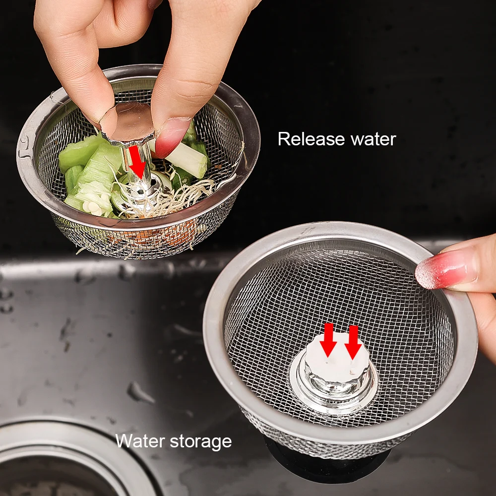 Stainless Steel Sink Filter Screen Kitchen Bathroom Supplies Sewer Anti-clogging Filter Drainage Port Floor Drain Home Gadget