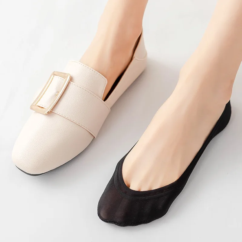 

Летние тонкие невидимые носки-лодочки, женские силиконовые Нескользящие носки, однотонные Дышащие носки с закрытым носком, черные, белые