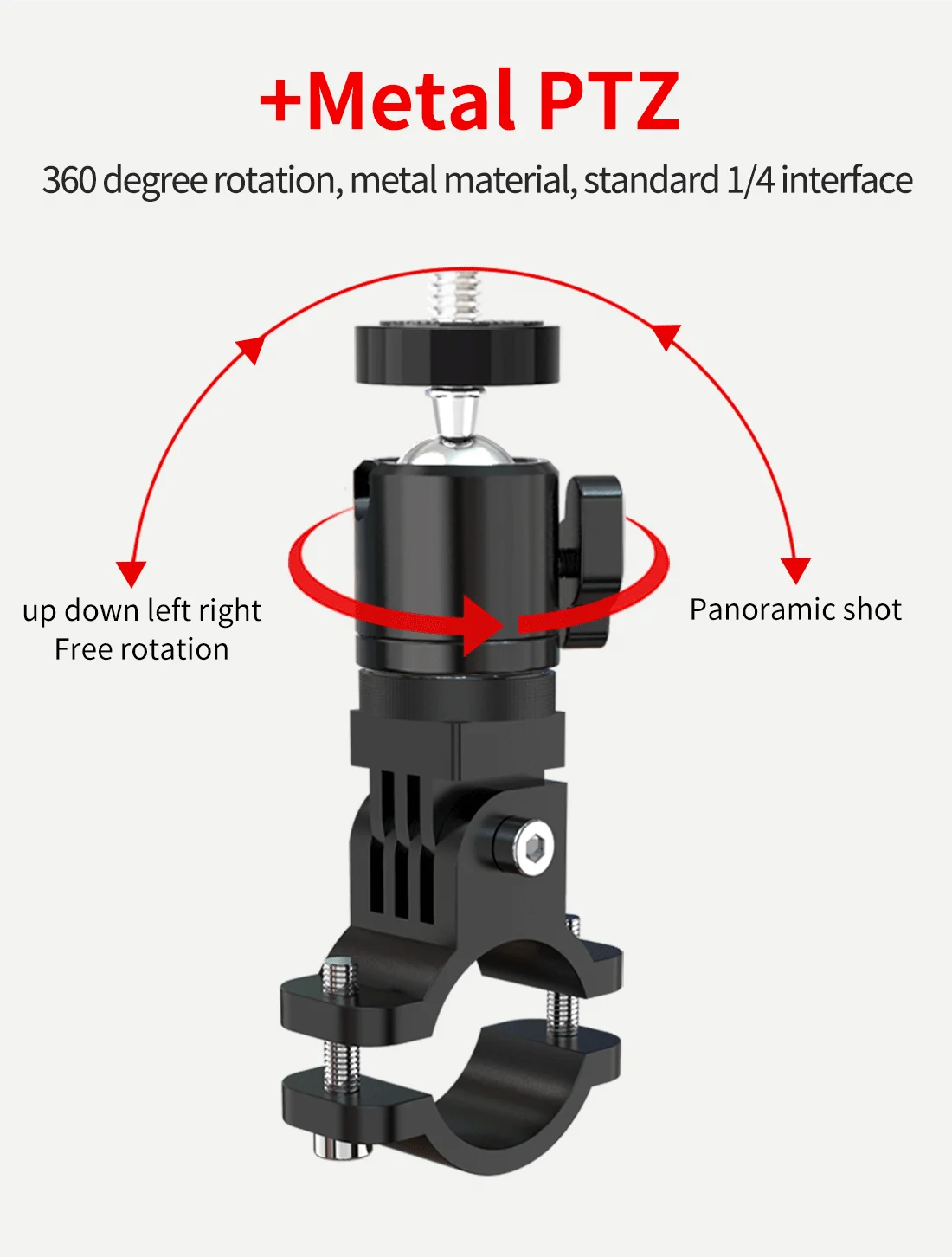 Metal Cycling Bike Mount Motorcycle Handlebar Holder 1/4 Screw for GoPro 10 9 8