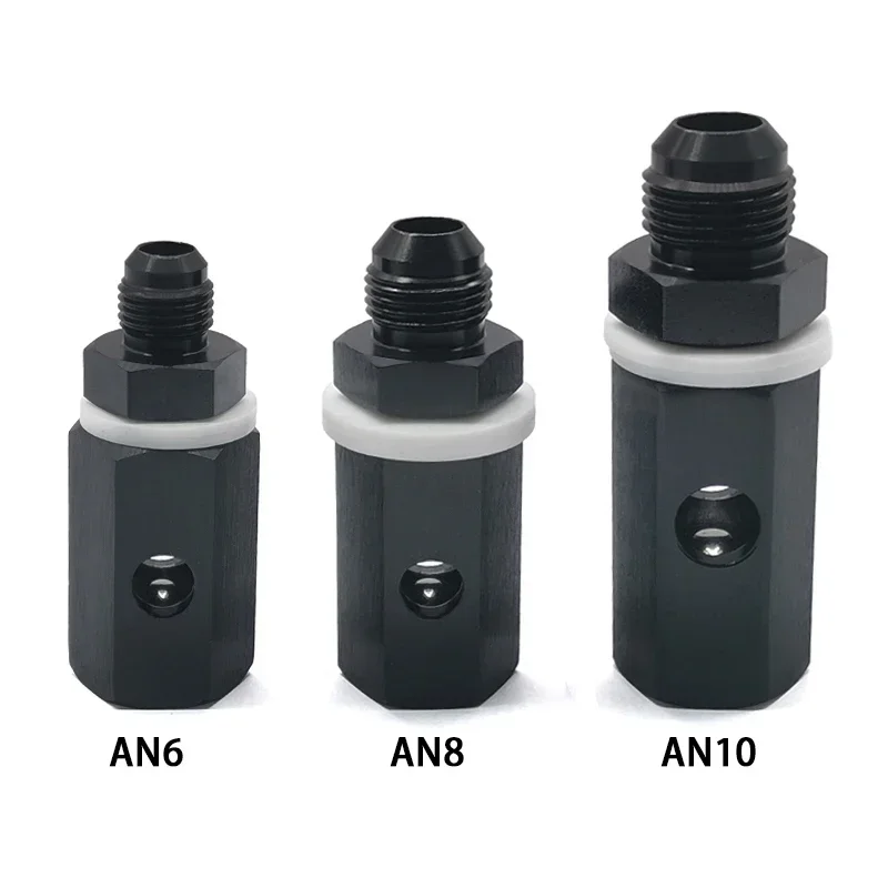 6AN 8AN 10AN Male Fuel Cell Tank Rollover Vent Valve Aluminum Black valve exhaust system