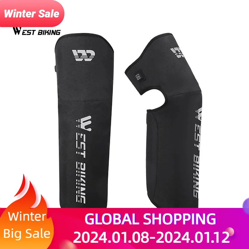 

WEST BIKING Winter Electric Heating Leg Warmers Scooter Fleece Windproof Warm Leg Cover Waterproof Gaiters Bicycle Knee Warmer