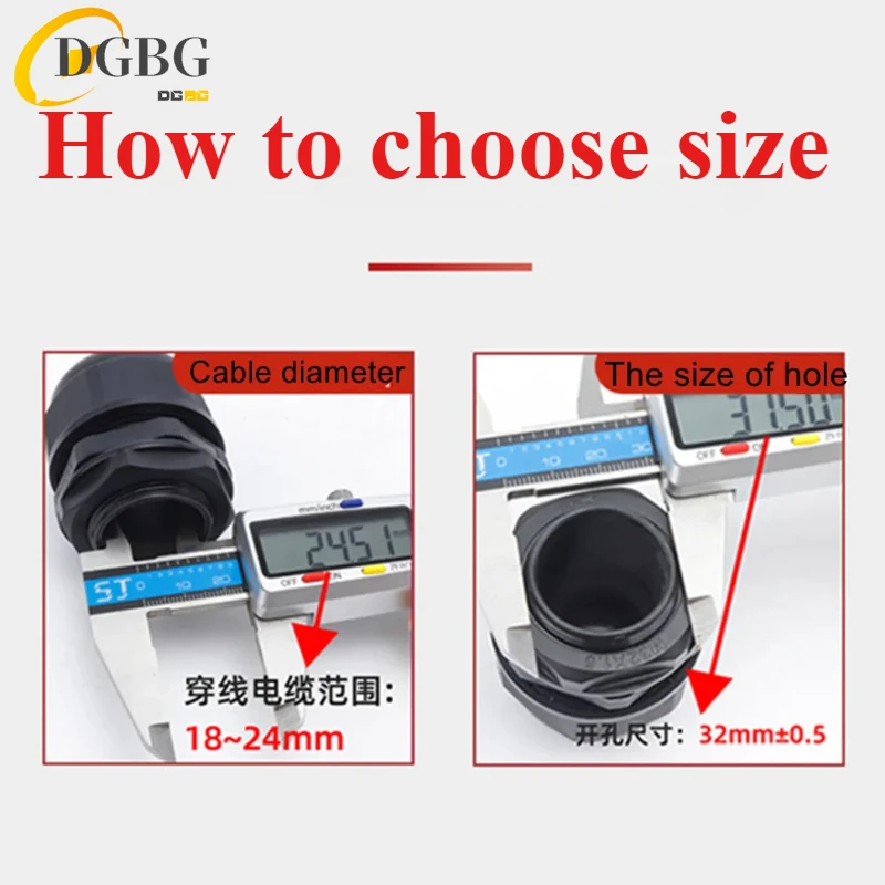 10Pcs Waterproof Cable Gland Cable entry IP68 PG7 for 3-6.5mm PG9 PG11 PG13.5 PG16 PG19/21 White Black Nylon Plastic Connector
