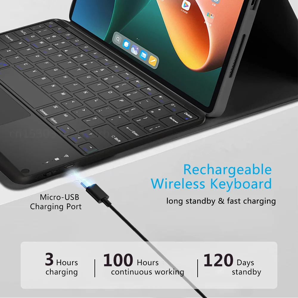 Фото Чехол с клавиатурой для Xiaomi Mi Pad 6 5 Pro, чехол с клавиатурой, чехол для планшета Xiaomi Redmi Pad SE, 11 дюймов, чехол с клавиатурой 2023 №5