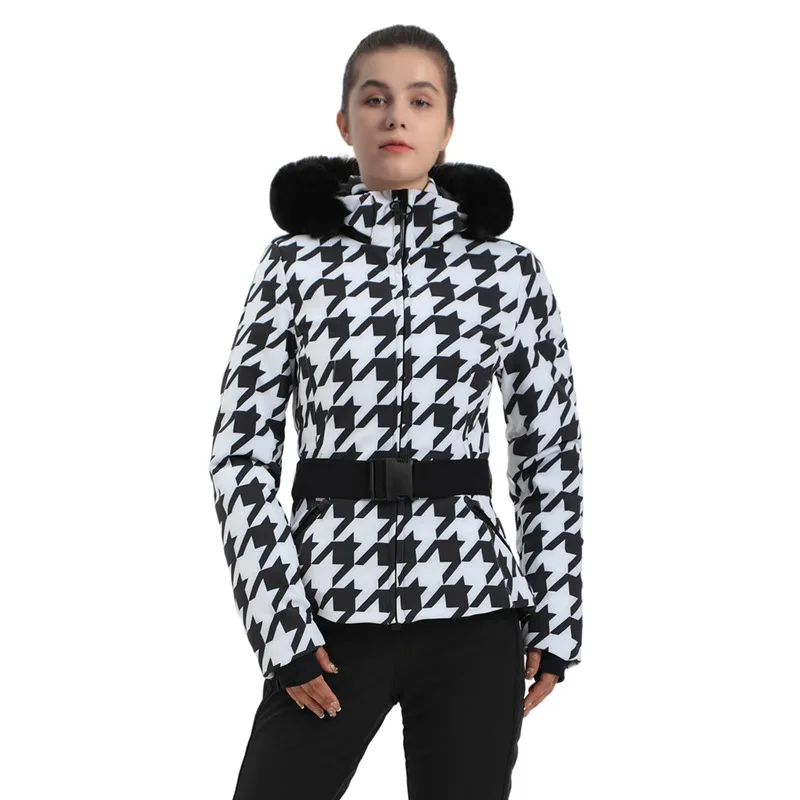 Waterproof Ski Jacket for Women, Windproof Snowboard Clothing, Super Warm Skiing Coat with Waistband, Outdoor Sport Wear, New