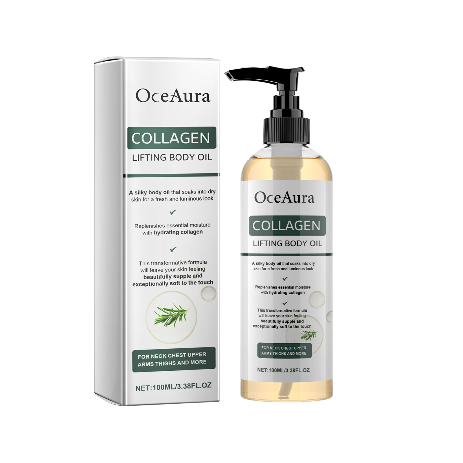 OceAura Collagen Body Oil Moisturizing and Moisturizing Whole Body Massage Essential Oil for Dry Skin Moisturizer Hydrating