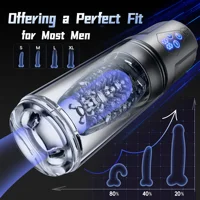 KUSHOR 3-in-1 männlicher Masturbator, Sexspielzeug mit App-Steuerung, realistische Blowjob-Maschine, 9 stoßender rotierender und vibrierender männlicher Stroker 5