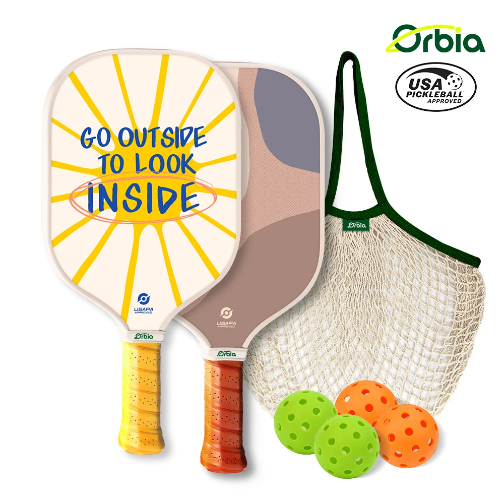 Orbia Sports Pickleball Paddle Set 2 Pagaie 4 Palline Pickleball Paddle Superficie In Fibra Di Vetro Usapa Approvato Indoor Outdoor
