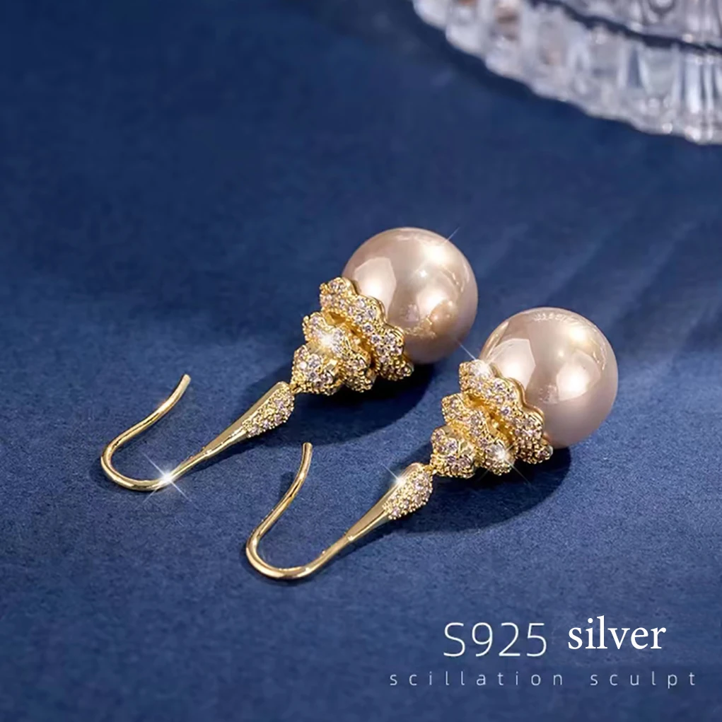 MEIDYEAR  New Pearl pendant long earrings for  women  luxurious atmosphere exquisite jewelry party gifts  daily work