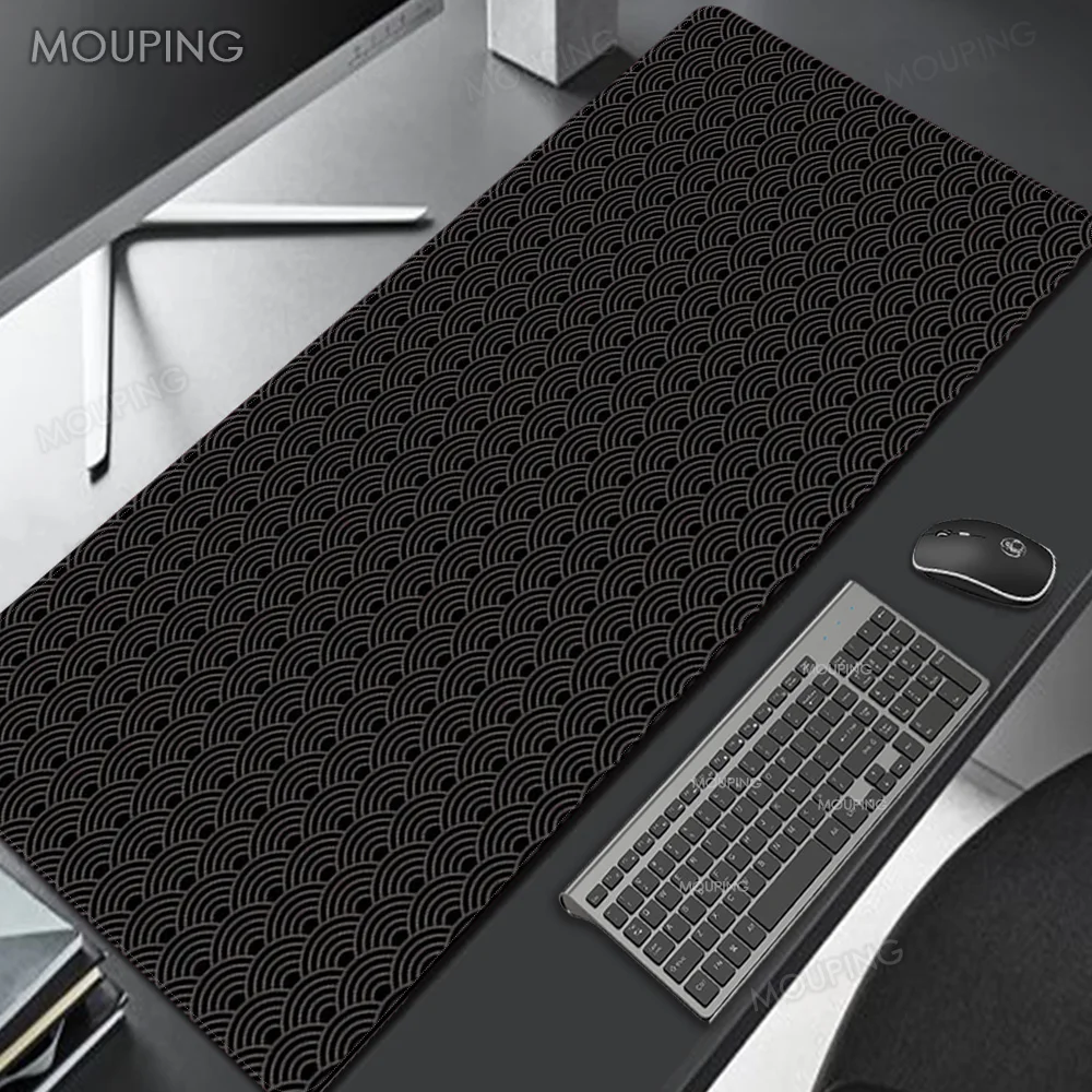 Black Deskmat Carpet Desk Accessories Laptop Gamer Mause Pad White Mouse Pad Large Mousepad 900x400 Office Tables mouse mats — view 2