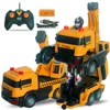 Rc Car Remote Control Fire Truck Deformation City Vehicle Robot Model Engineering Excavator Car Educational Boy Kids Toys 3