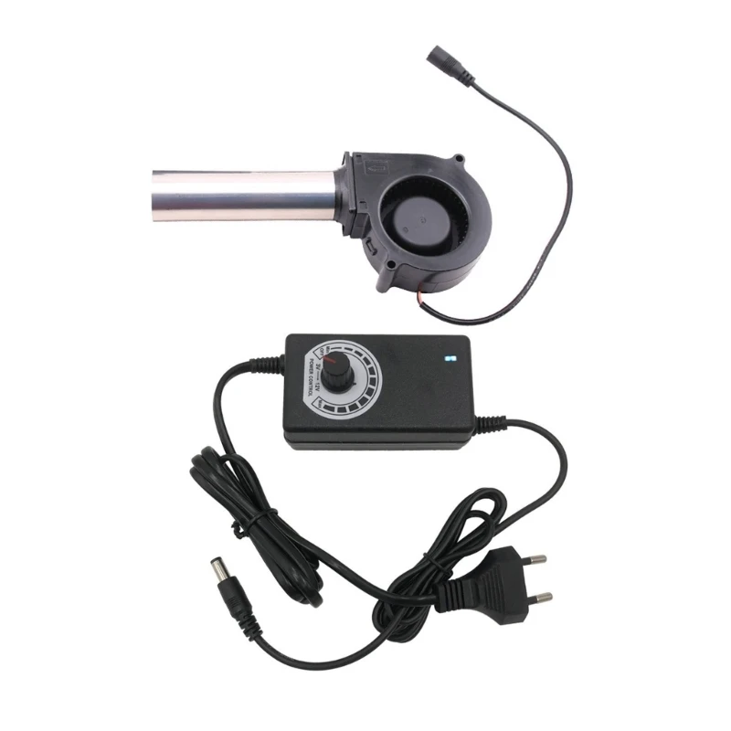 

7cm 7530 12V Small Blower Fan with Power Plug Speed Controller for Cooling Outdoor BBQ Firewood Stove Fan DropShipping