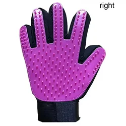 Pet Grooming Glove: Effective Deshedding & Massage Brush (C790 - Purple right)