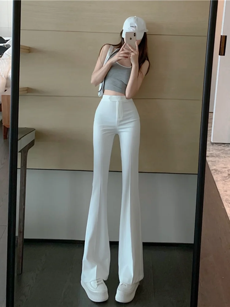 

Spring Summer Korean Chic Flare Wide Leg Pants Women's Suit Pants 2023 New Fashion Draping High Waist Slim Casual Pants