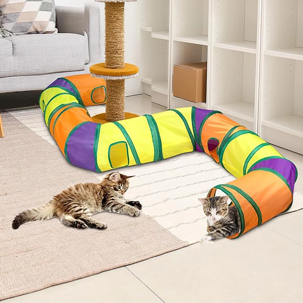 Title 6, 1 pc/4pcs "L " Shape Pet Cat Tunnel Foldable Ra...