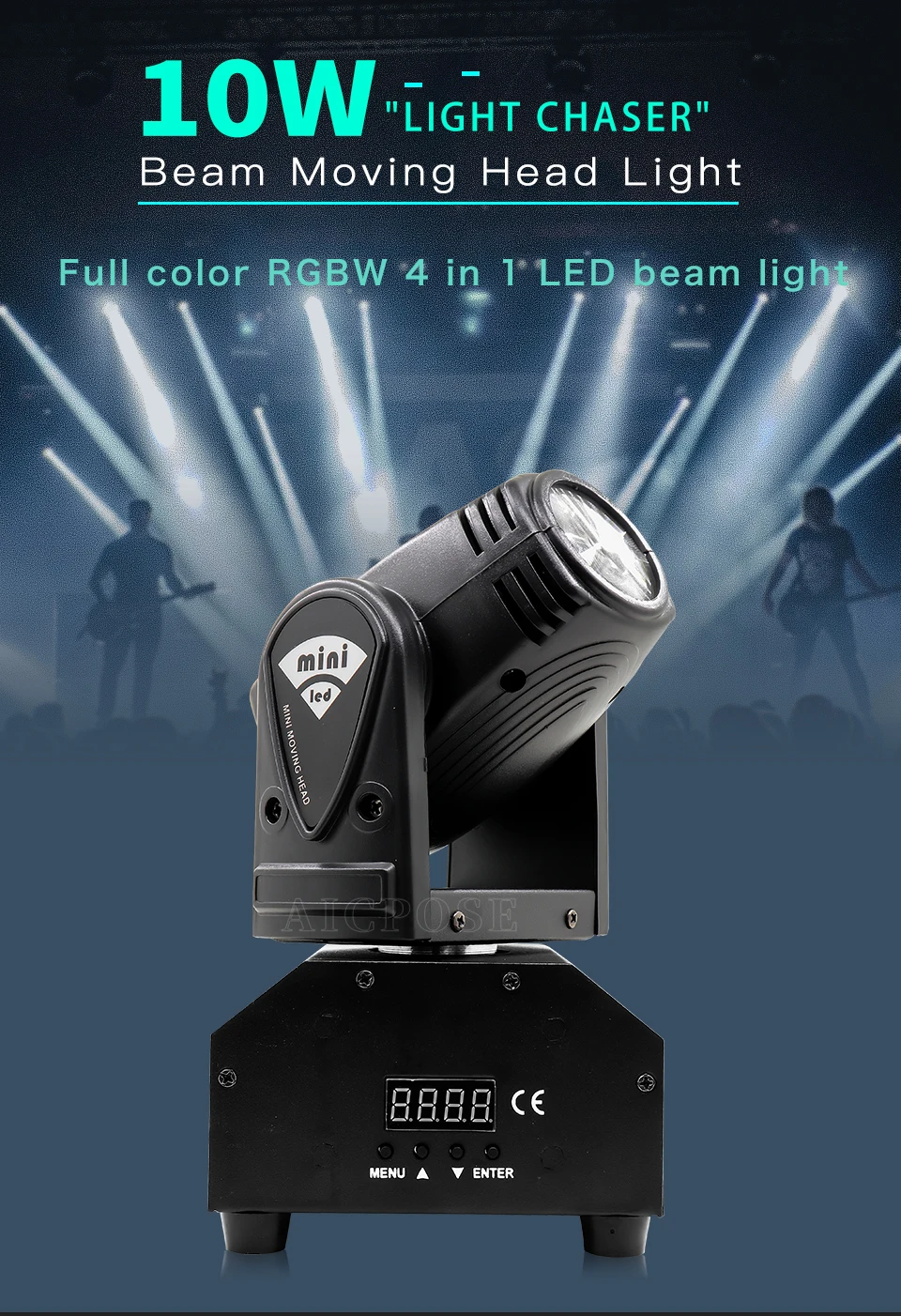 Mini LED 10W Spot Strahl Moving Head Licht Mit DMX512 Bühne Licht Stroboskop Für Home Entertainment Professionelle DJ disco Bühne – Detail 1