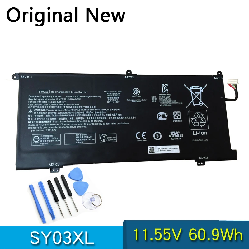 

NEW Original Battery SY03XL For HP HP Chromebook X360 14-DA0002NA,DA0502NA,DA0803NO 14E G1 15-DE0000NO L29959-005 11.55V 60.9Wh