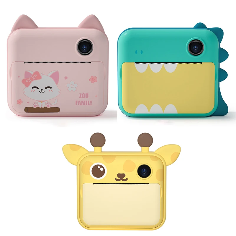 Mini Photo Printer Kids Print Camera 1080P HD Video Photo Camera 32GB Card and Printing Paper Digital Camera