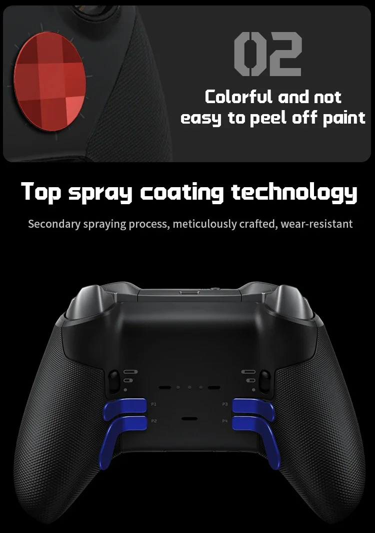 16-in-1 for Xbox One Elite Series 2 Controller Accessory Kit Metal D-Keys Trigger Paddles Repair Kit Gamepad Thumbstick Grip