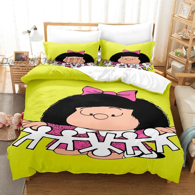 Mafalda Set biancheria da letto singolo Twin Full Queen King Size Set letto  Aldult camera da letto per bambini set copripiumino stampa 3D Set lenzuola  Anime - AliExpress