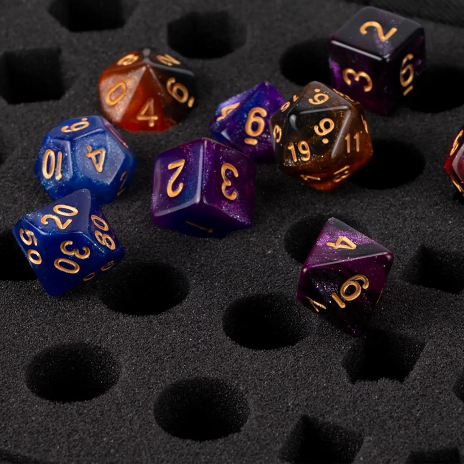 분리 가능한 주사위 스펀지와 트레이가 있는 DND 주사위 보관 케이스, 던전 앤 드래곤 RPG용 D6 D20 세트 가방, 테이블 게임 케이스, 가방만 제공