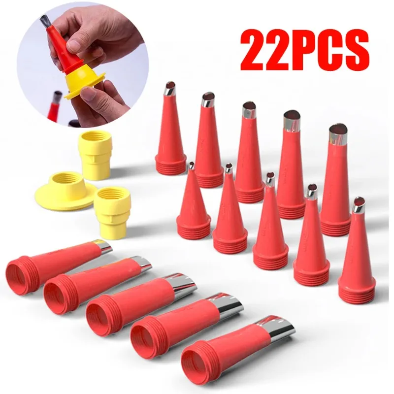 22PCS Stainless Steel Caulk Nozzle Applicator Caulking Finisher Glue Tool Kitchen Bathroom Sink Silicone Sealant Finishing Tool 2