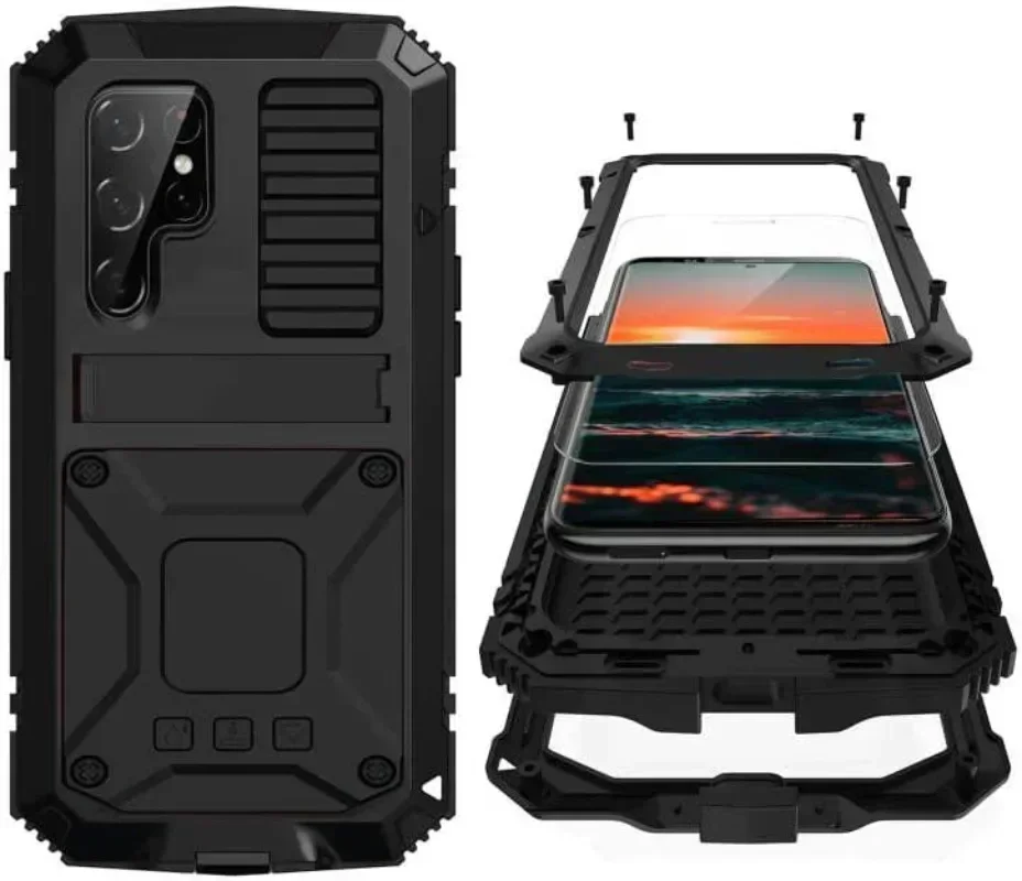 Rugged Military-Grade Shockproof Metal Case with Screen Protector