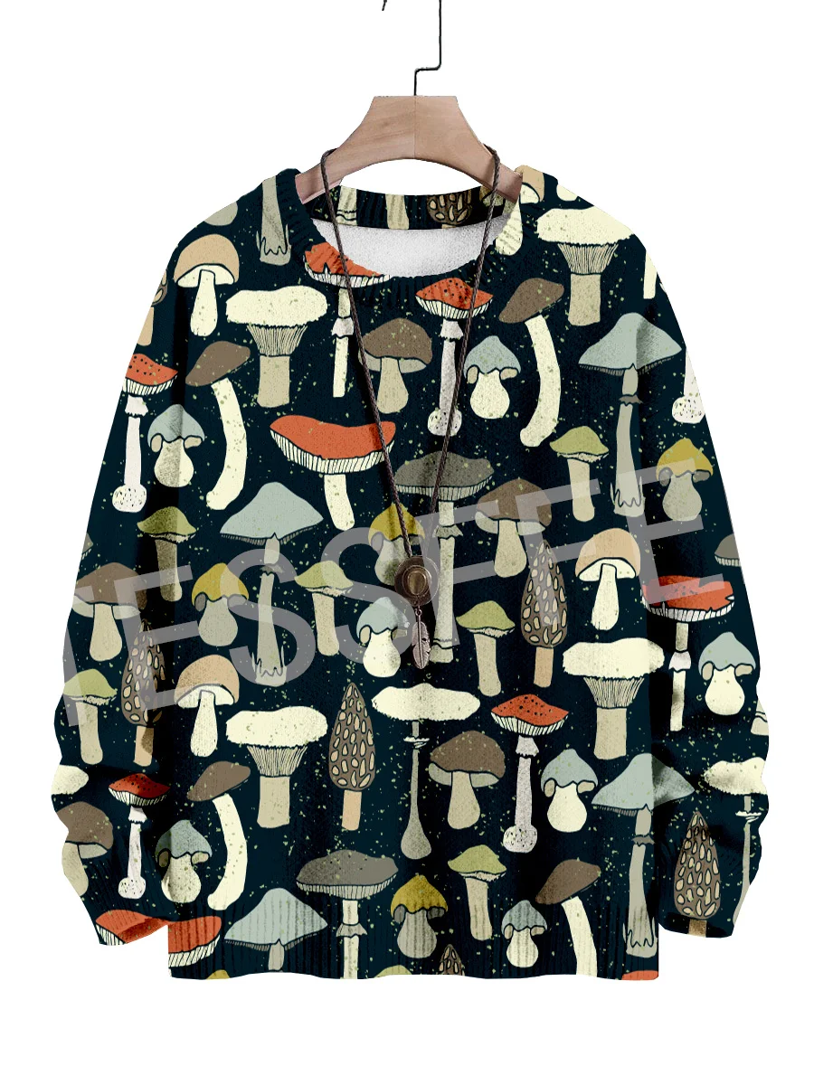 thumbnail image 1 of Suéter de punto feo de Navidad con diseño de setas y Papá Noel, estilo retro de dibujos animados, de manga larga, con estampado 3D, para otoño e invierno, estilo informal de Harajuku 10, 1 of 5