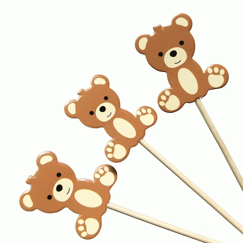 

10pcs Cute Bear Food Picks Cake Dessert Toothpicks Fruit Forks Wedding Birthday Party Baby Shower Decoration Supplies Christmas