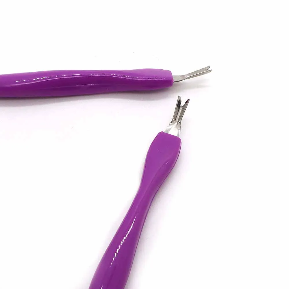 Nails Products Nail Cuticle Scissors Trimmer Remover Plastic Handle Cuticle Pusher Dead Skin Nail Cleaner Removal Fork 50Pcs/Lot