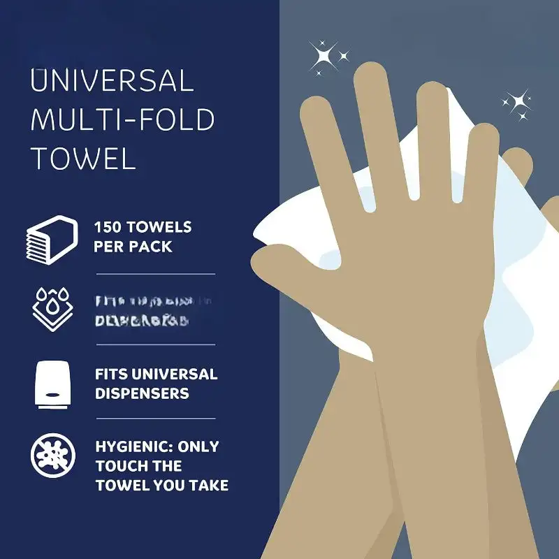 Hand Paper Towels Bulk (01890) Soft Absorbent 9.2" x 9.4" sheets White