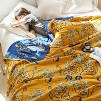 230x250cm 100% Muslin Cotton Blanket 4 Layers Cotton Gauze Warm Soft Throw Plaid Bed Cover Blankets Bedspread Sofa Throw Blanket 2