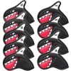 New White Black Sea Shark Golf Irons Head Covers PU Leather Golf Clubs Iron Set Headcover #4-9PAS for Man Women 1