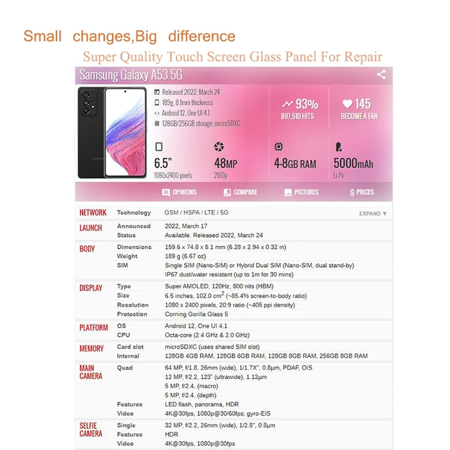 SM-A536UZKDXAA | Galaxy A53 5G 128GB ...