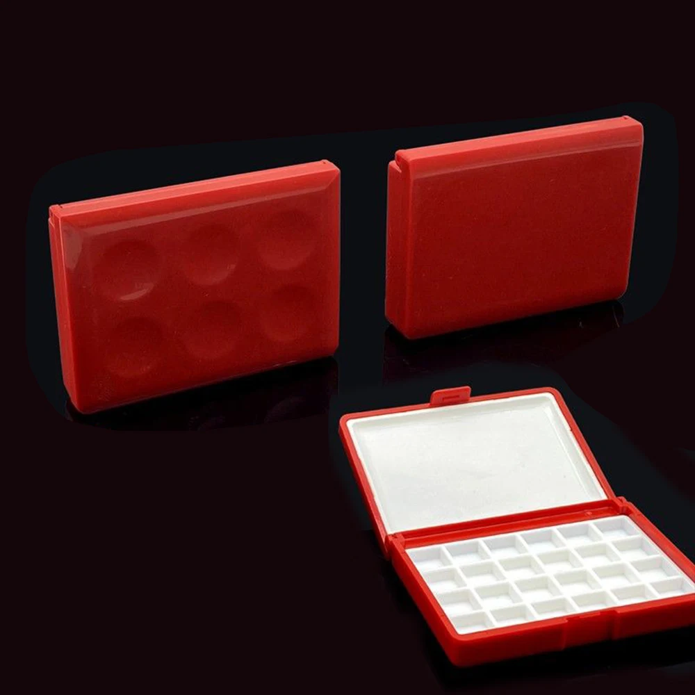 SeamiArt 휴대용 플라스틱 다기능 그림 상자 빈 수채화 팔레트 수채화 오일 아크릴 구 아슈 페인트 하위 패키지