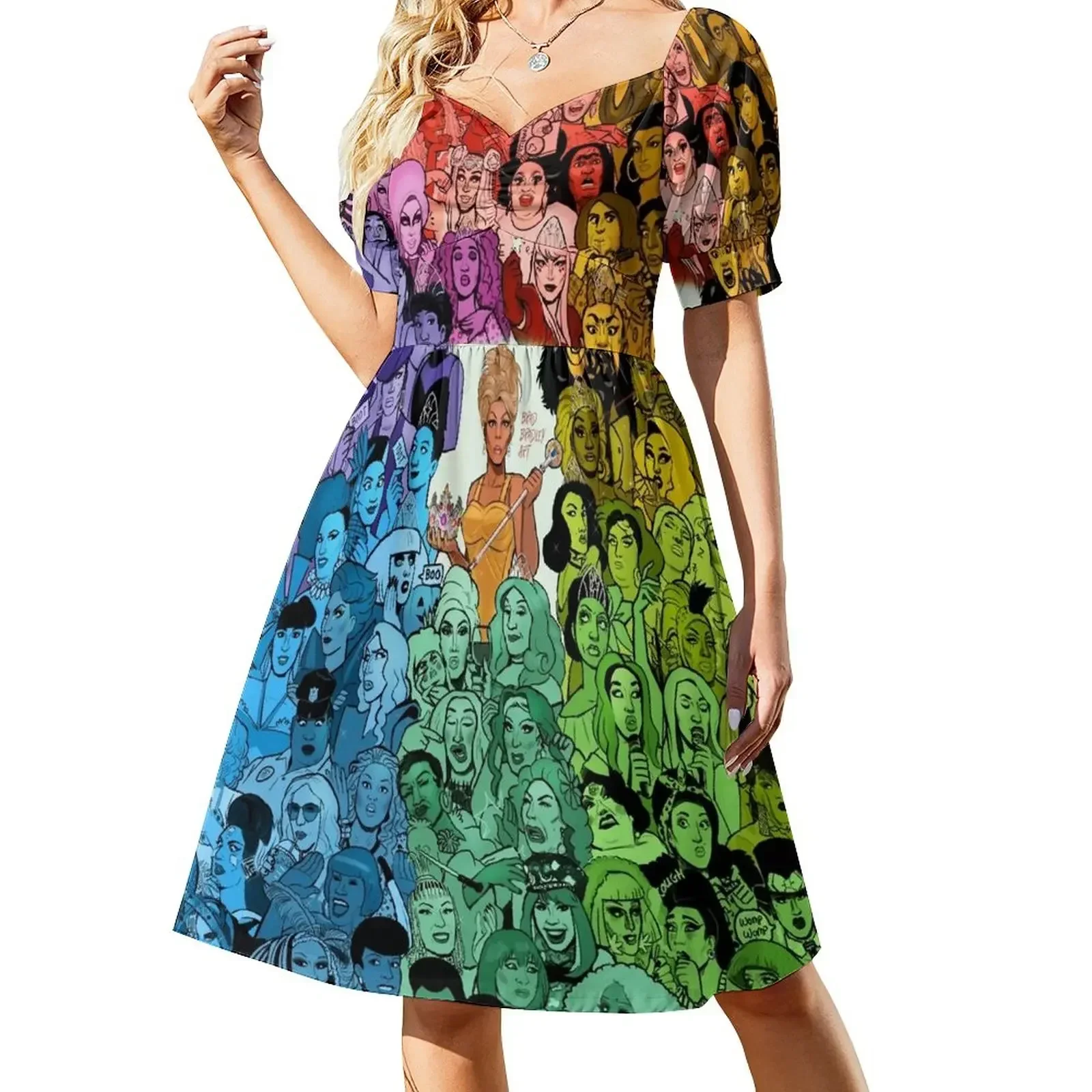 thumbnail image 1 of Vestido de manga corta de la familia Drag Race vestidos de cóctel vestido largo, 1 of 7