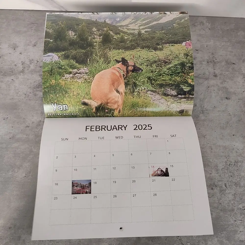 Calendar Funny Dogs Pooping Calendar Hangable Daily Weekly Monthly Planner Durable Wall Home Desktop