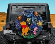 

Pooh, Starry Night, Pig, Starry Night Gift For Mom, Personalized Gifts, Custom Tire Cover, Car Accessories, Spare Tire Cover
