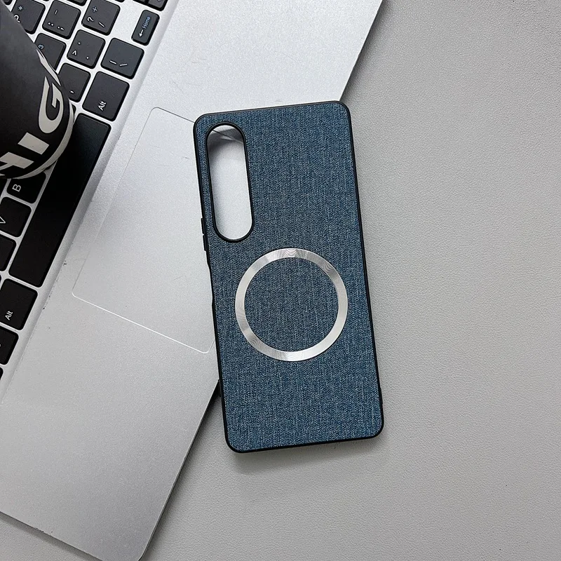 Fabric Cloth Texture Magnetic Phone Case - Shockproof with Magsafe Charging Compatibility