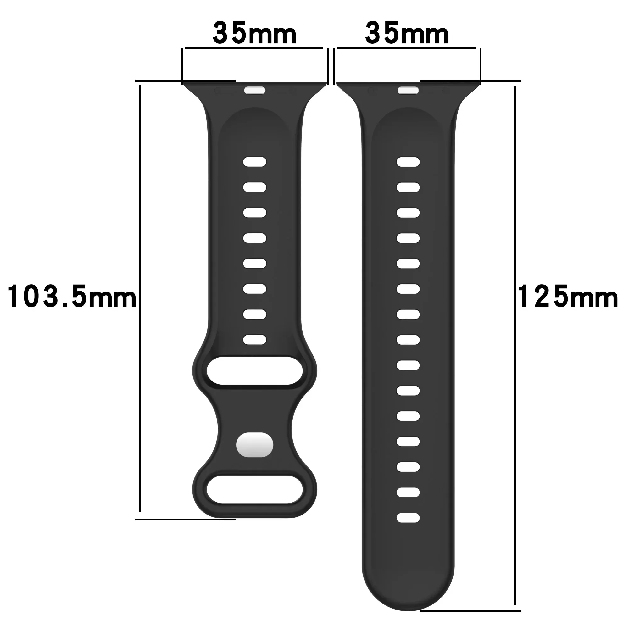 Silicone Sport Loop Strap for Apple Watch Band, Multi-Size Adjustable Bracelet