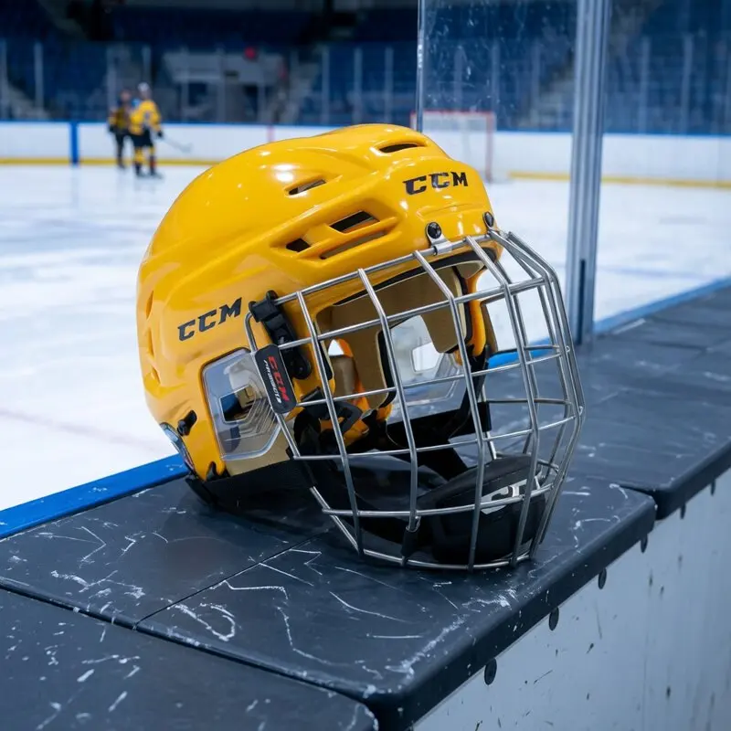 Hockey Sports Protective Helmet  Outdoor Protective Competition Headgear Gear Black/Yellow/Red/White/Navy Blue/Pink - 3