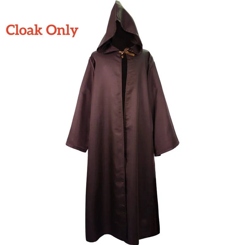 Obi Wan Kenobi Men's Costume Robe Adult Male Jedi Knight Tunic Costume Hooded Uniform Full Set Halloween Cosplay Cloak