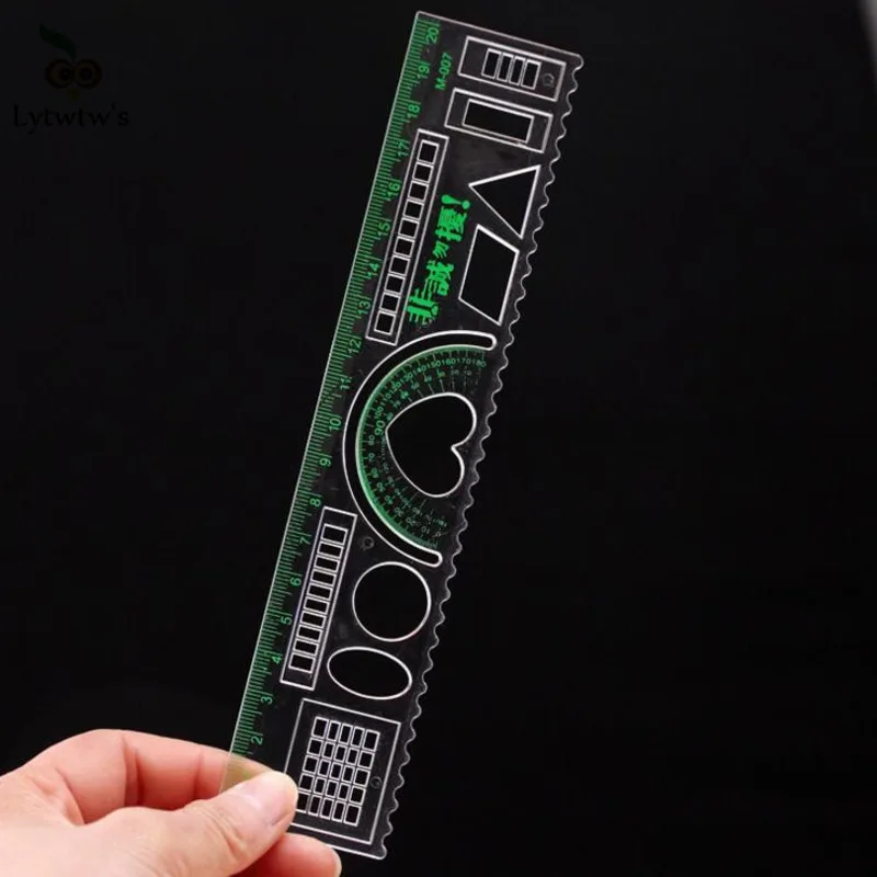 Straight Ruler 1 Piece Cute Kawaii Peach Wavy Line Geometry Tool For School Office Drawing Sewing