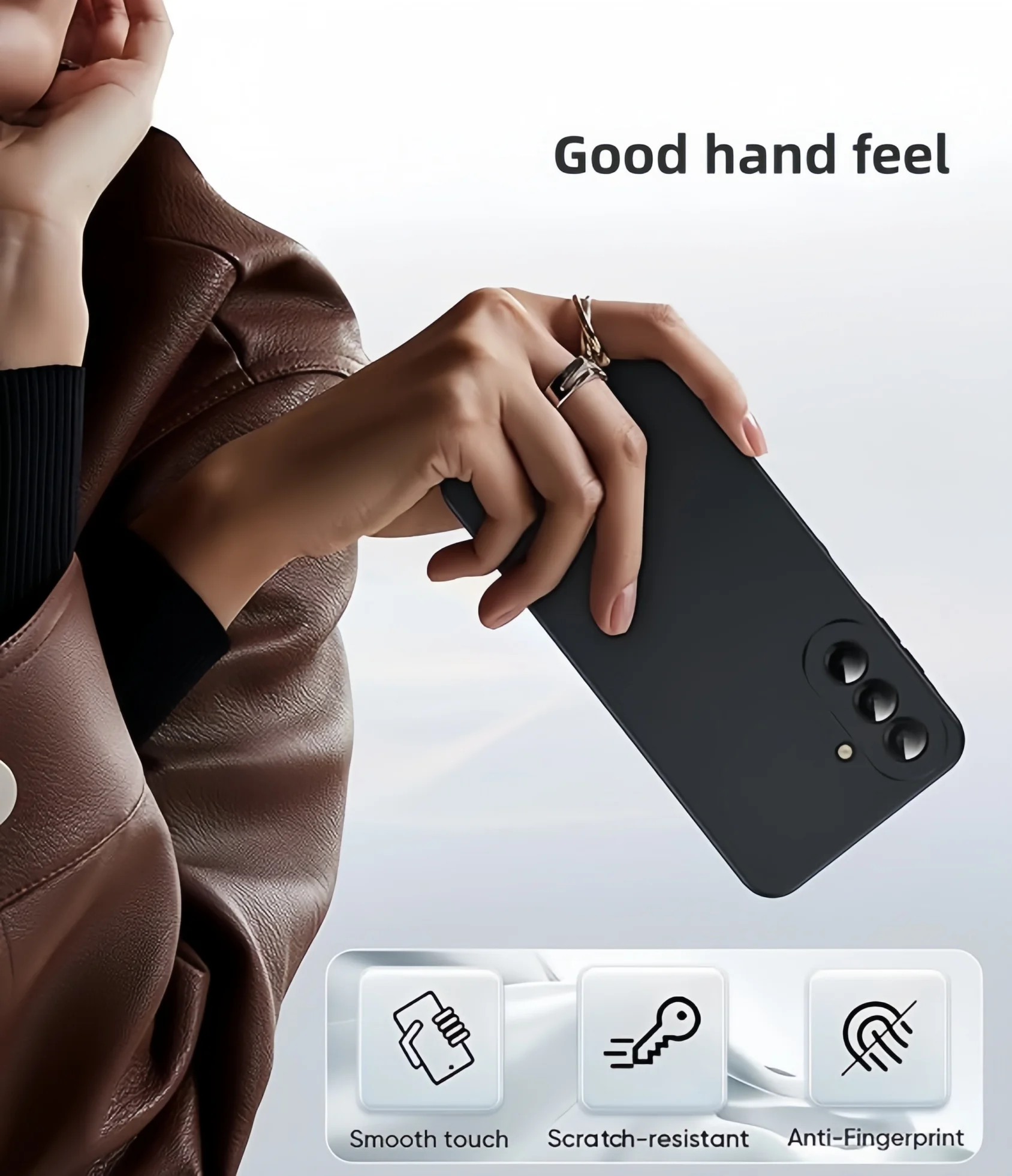 Soft Liquid Silicone Shockproof Anti-Scratch Case with Screen Protector - Pure Color Design