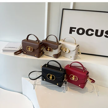 Luxury Designer Box Square Crossbody Bag For Women 2023 New Brand Red Black Tote Bag Fashion Gails Mini Handbag - Image 3